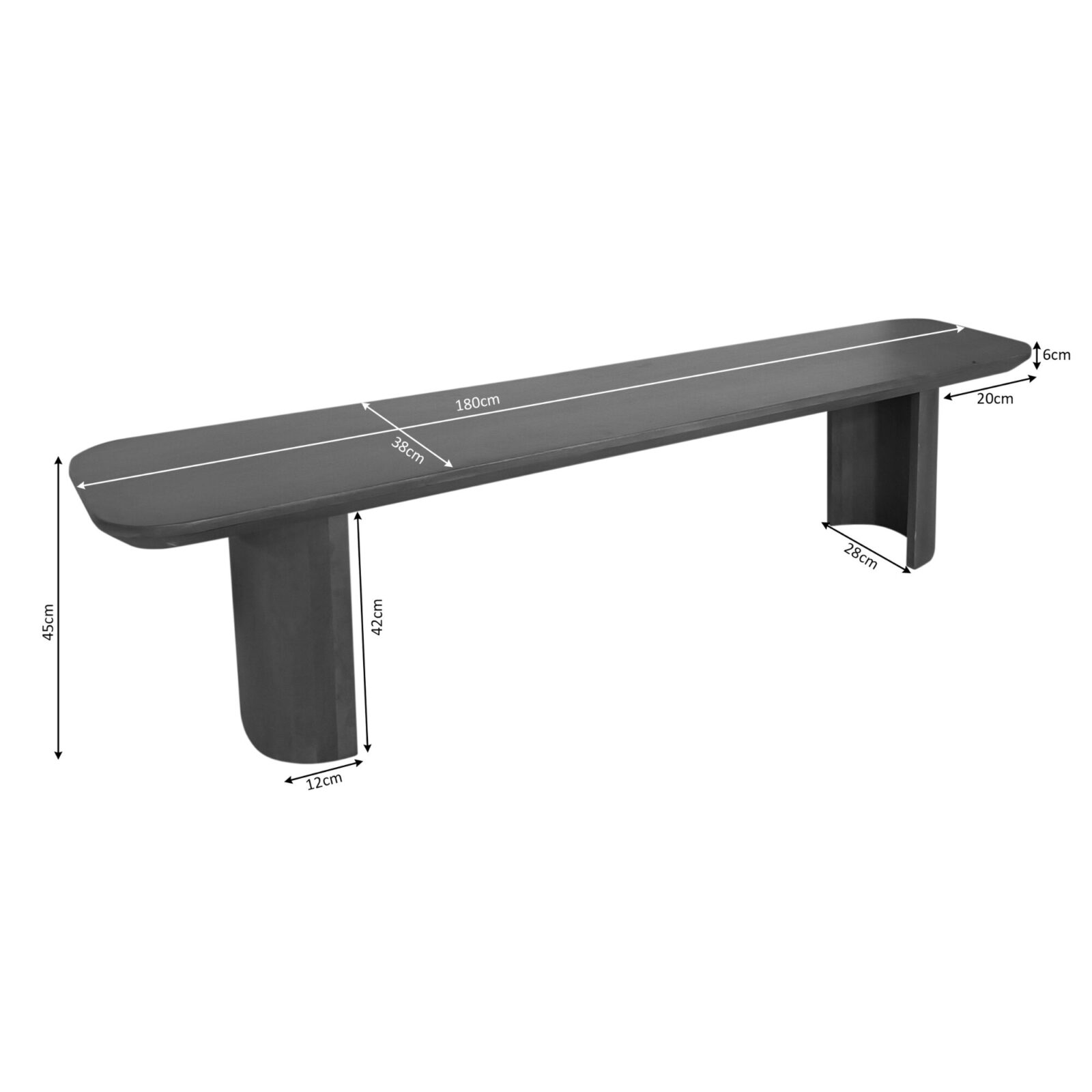 Essbank Maré Braun | 180 cm – Bild 3