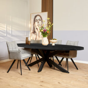 Esstisch Denver Black | Oval | 300 cm