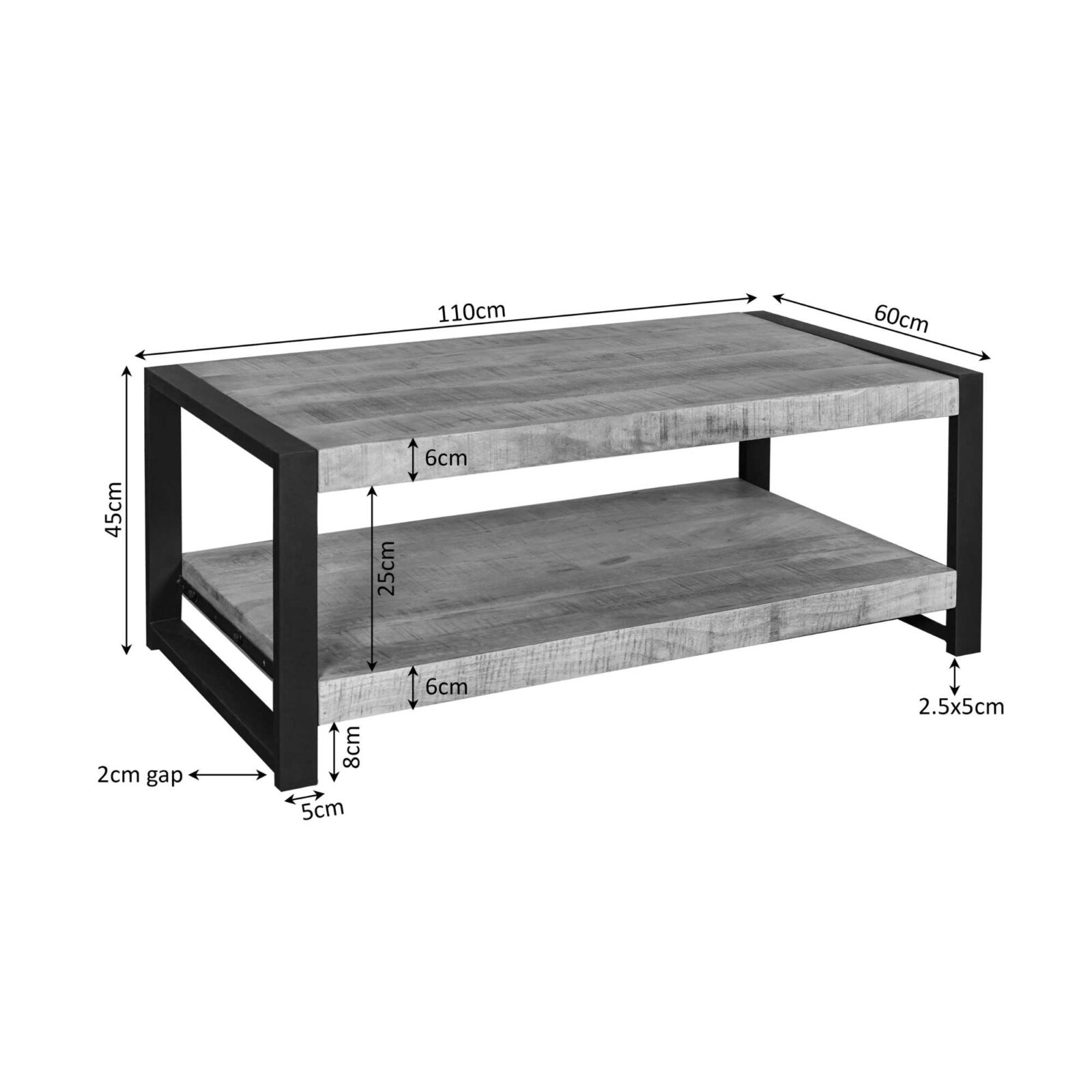 Couchtisch Boaz mit Ablageboden | 110 cm – Bild 5