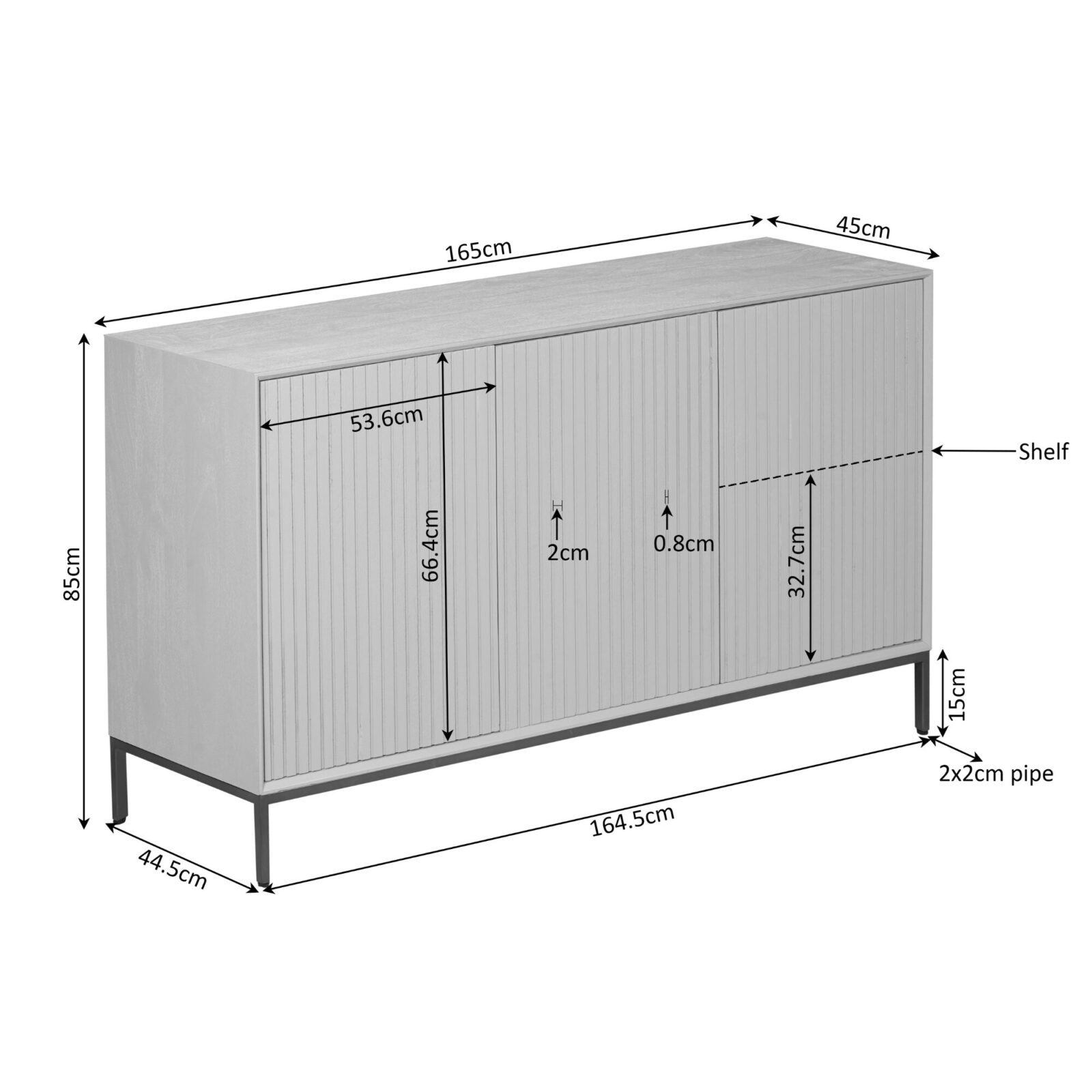 Sideboard Madison Braun | 165 cm – Bild 8