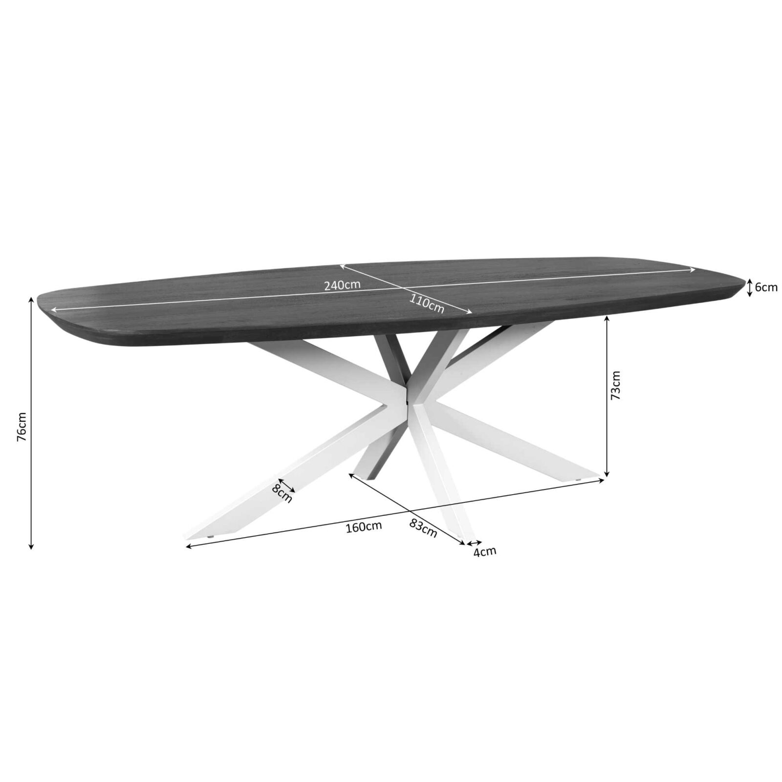 Esstisch Madison Brown | 240 cm | Dänisch Oval | Beine Sand – Bild 4