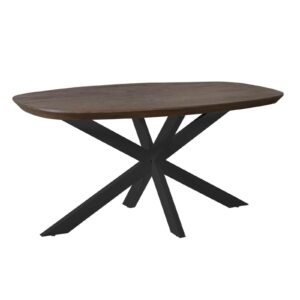 Esstisch Madison Brown | 160 cm | Dänisch oval | Beine schwarz
