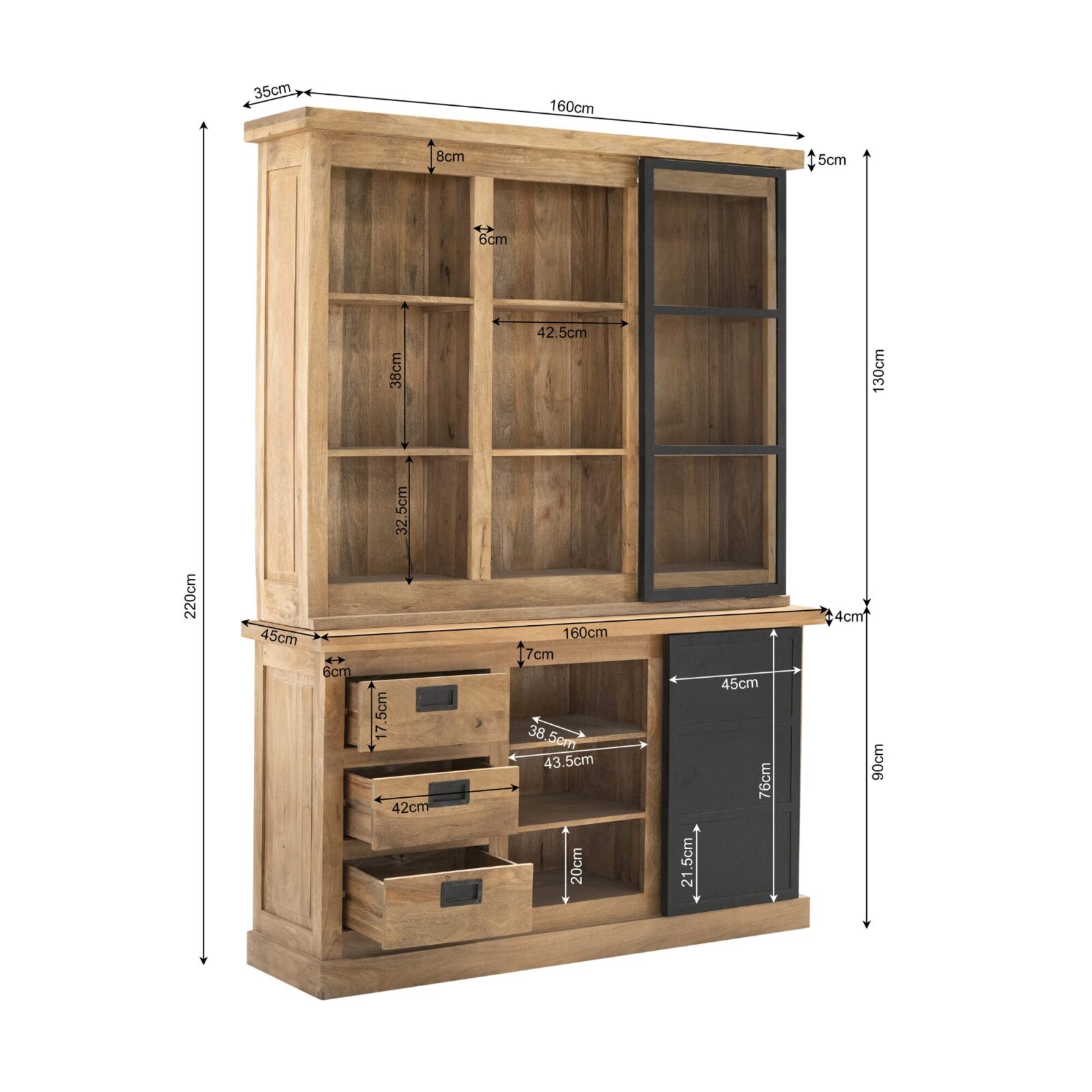 Nashville Vitrinenschrank | 160 cm – Bild 11