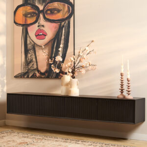 Schwebendes TV-Möbel Madison Black | 200 cm