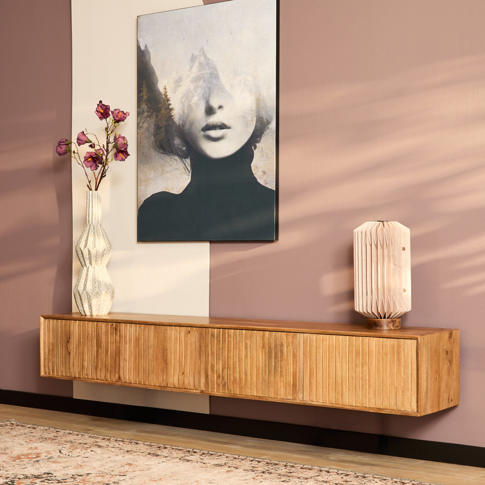 Schwebendes TV-Möbel Madison, natur | 200 cm