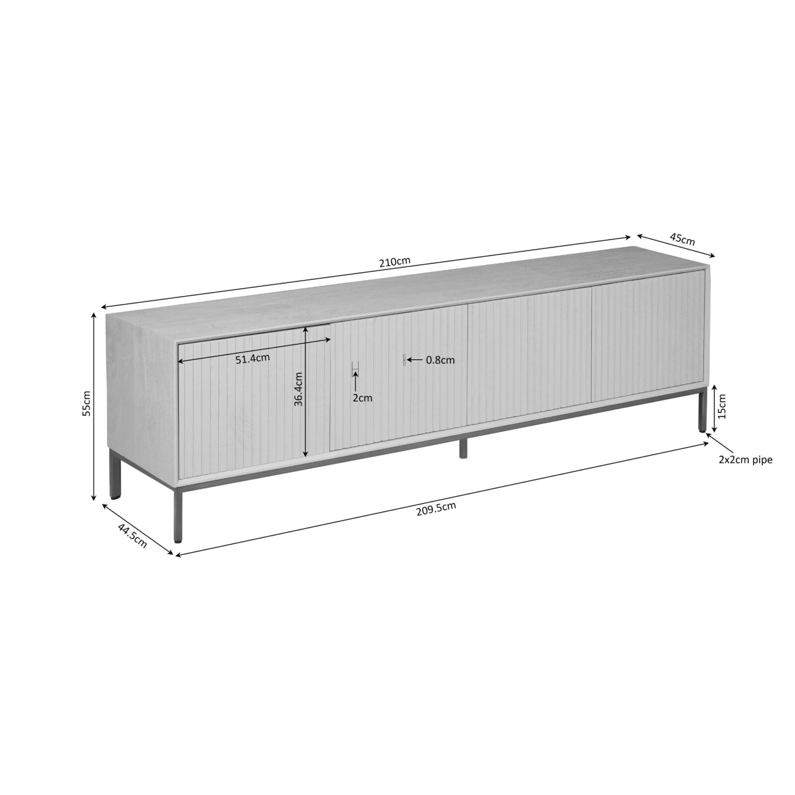 TV-Möbel Madison Natur | 210 cm – Bild 12