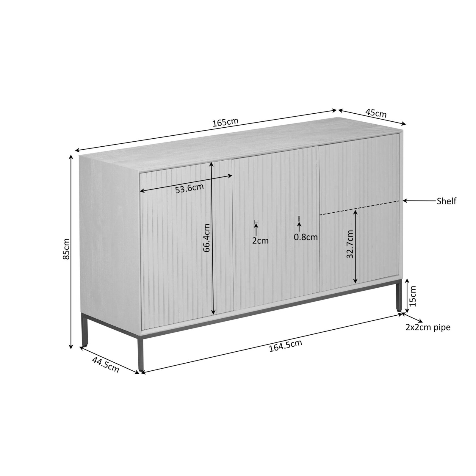 Sideboard Madison Natur | 165 cm – Bild 9