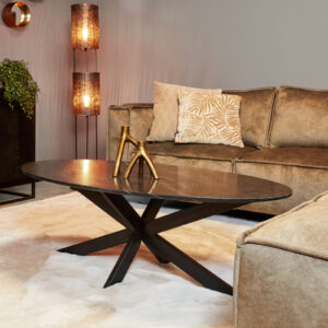 Couchtisch Faye | Oval | Schwarzer Marmor