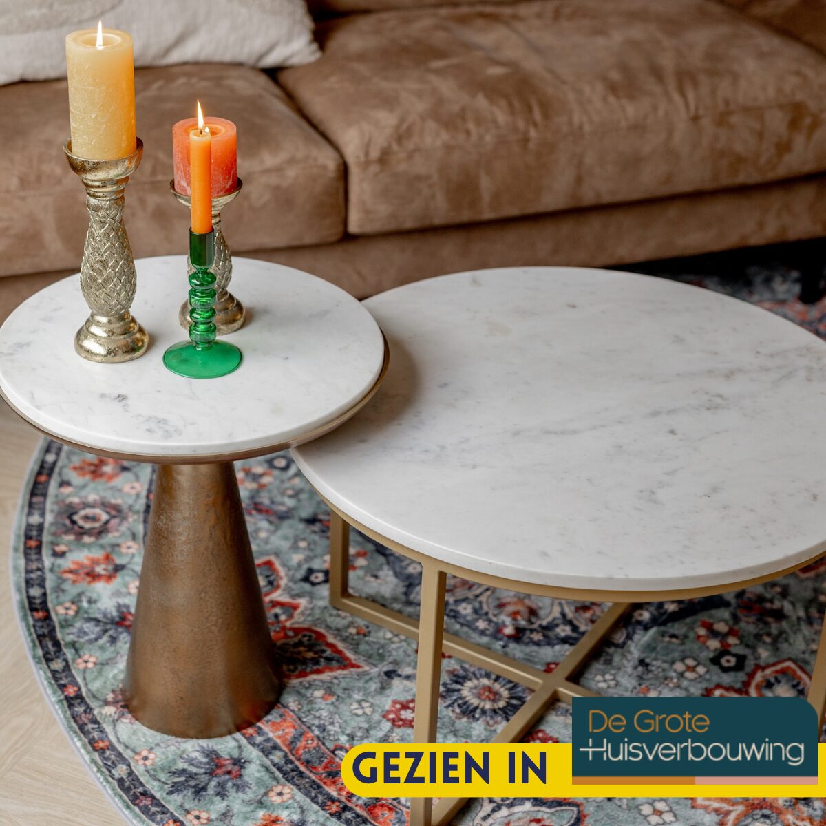 Beistelltisch Essy Groß | Weißer Marmor 45 cm – Bild 4