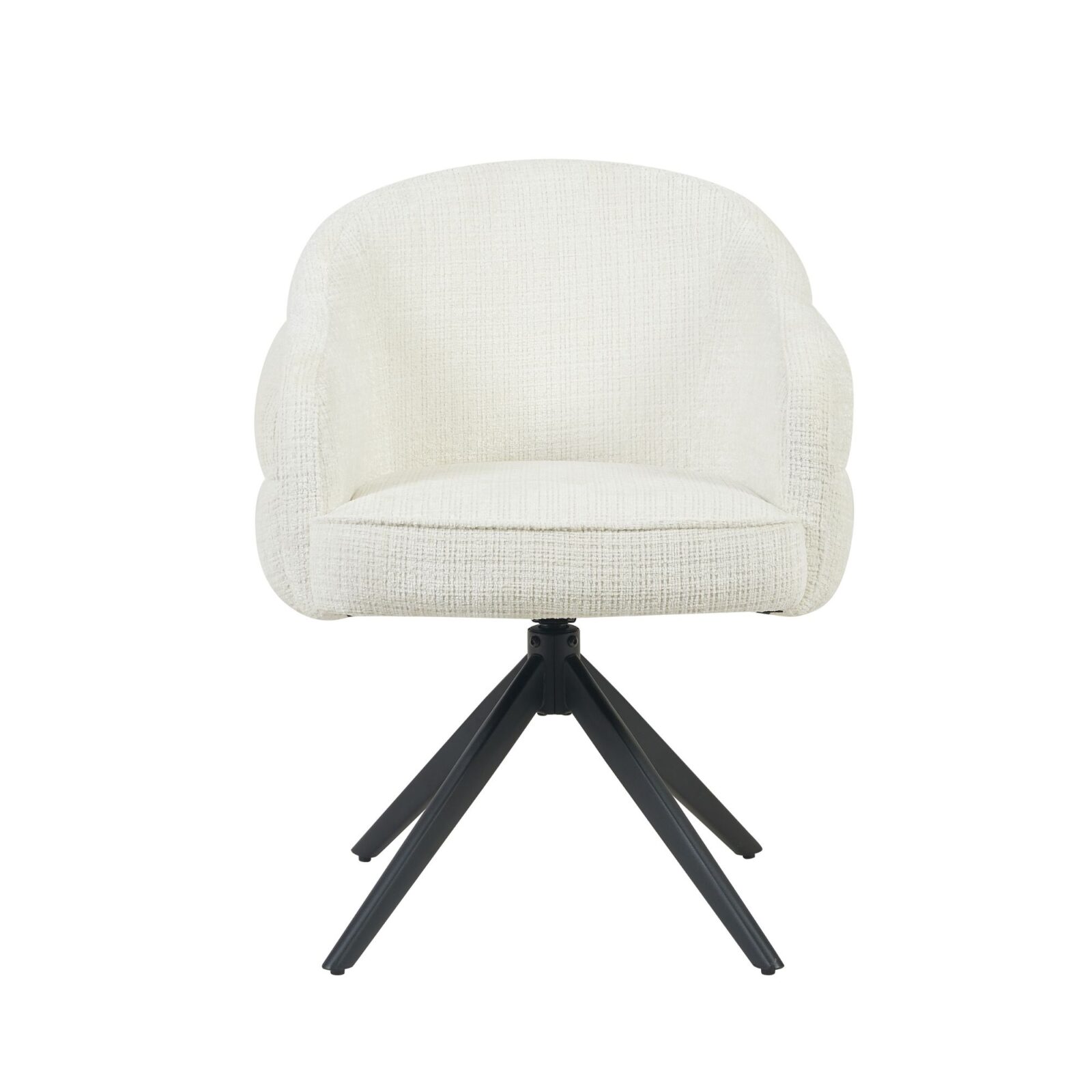 Esszimmerstuhl Bella | Off-White | Gestell Schwarz | Mit Armlehne - Afbeelding 9
