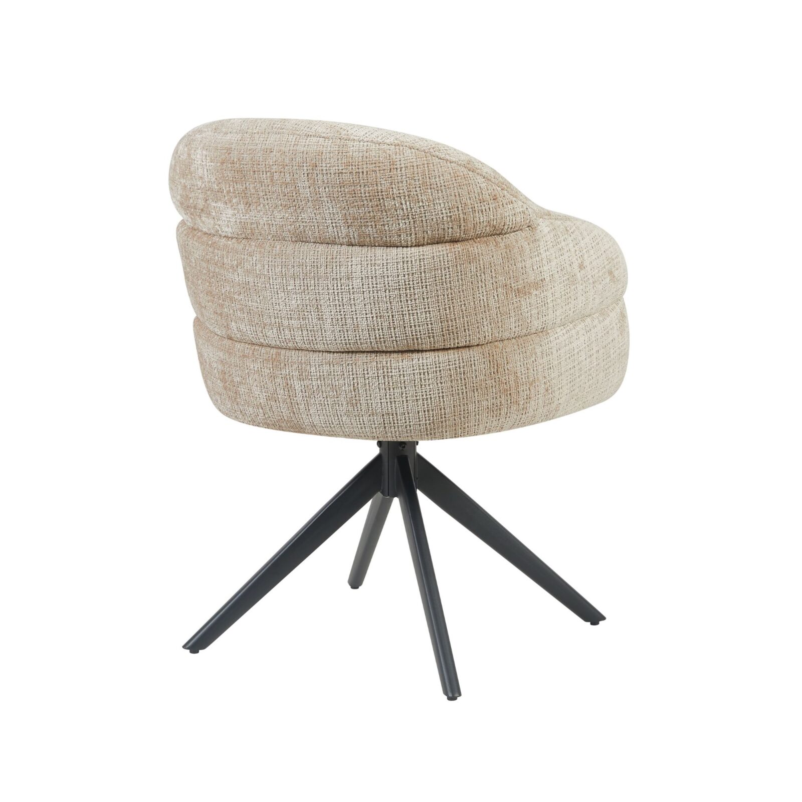 Esszimmerstuhl Bella | Beige | Schwarzes Gestell | Mit Armlehne – Bild 5