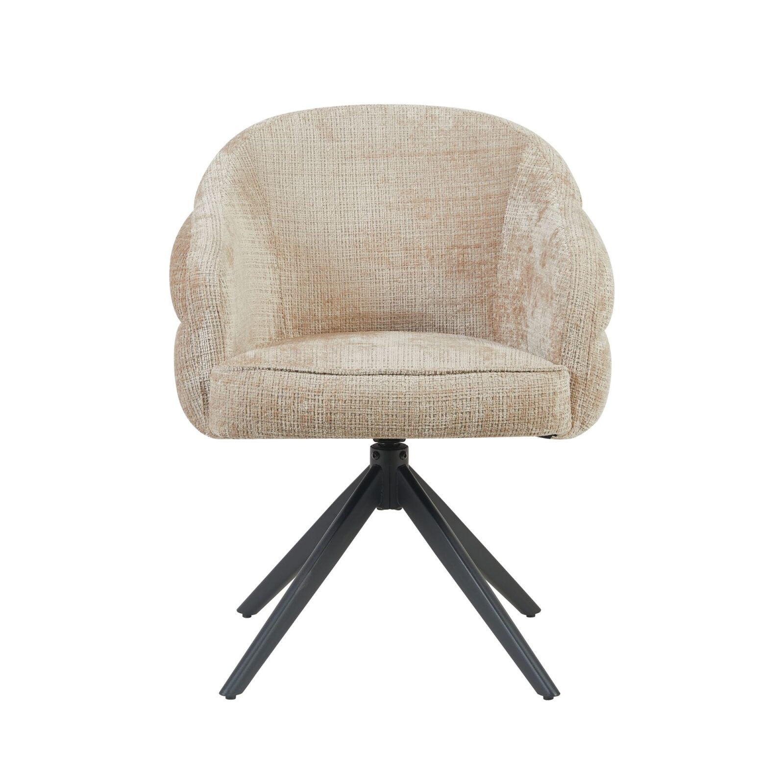Esszimmerstuhl Bella | Beige | Schwarzes Gestell | Mit Armlehne – Bild 8