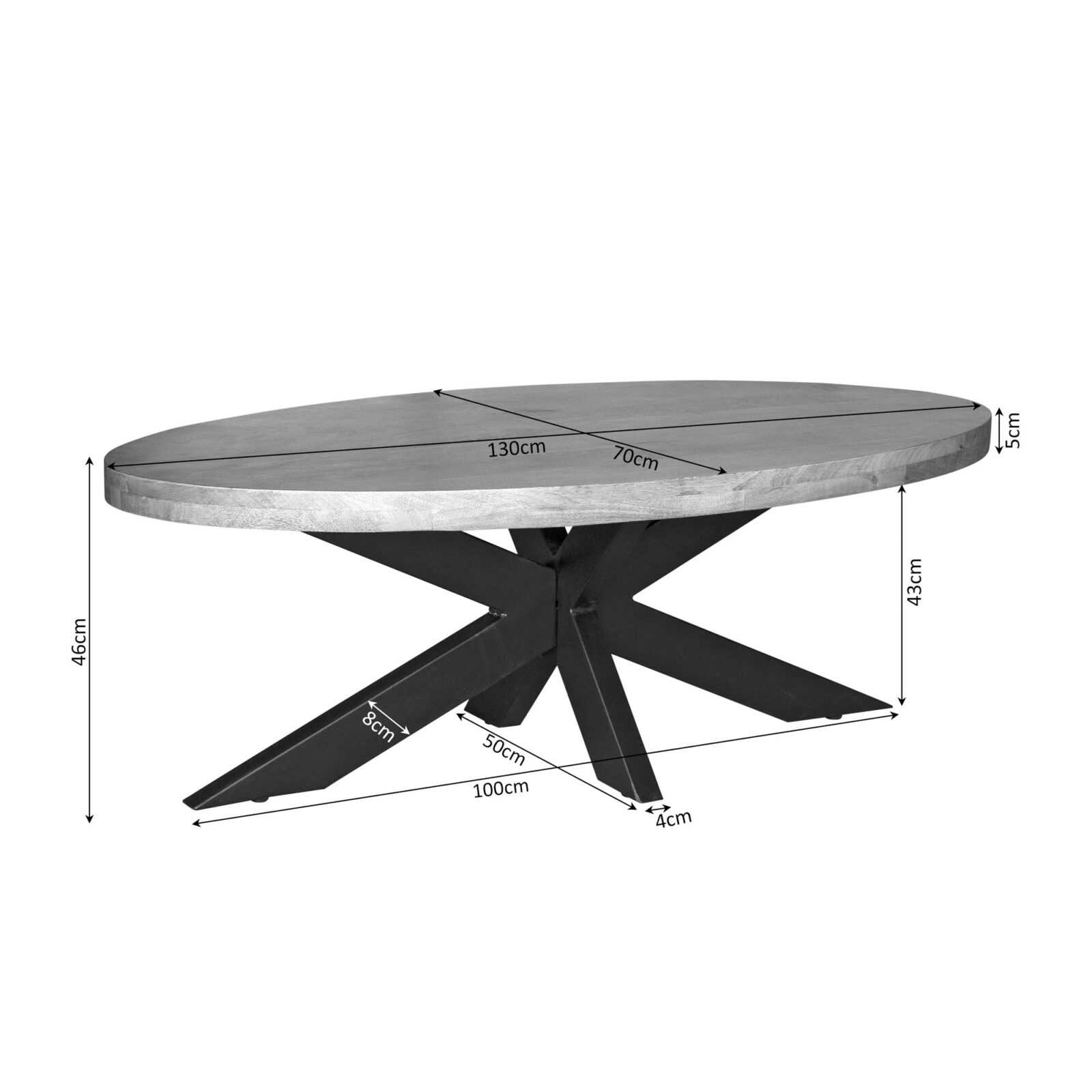 Couchtisch Dakota | 130 cm | Oval – Bild 5