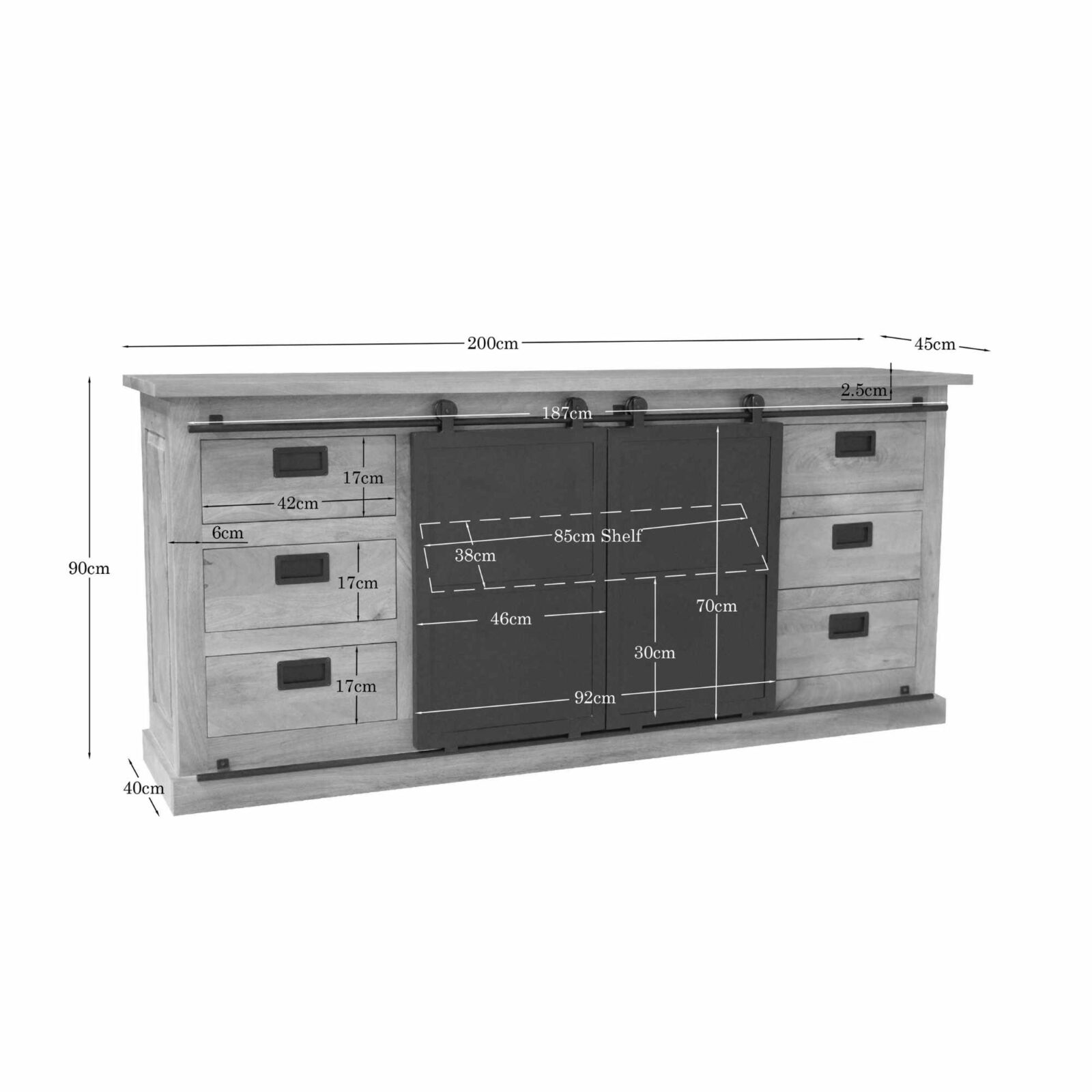 Sideboard Fresno | 200 cm – Bild 2