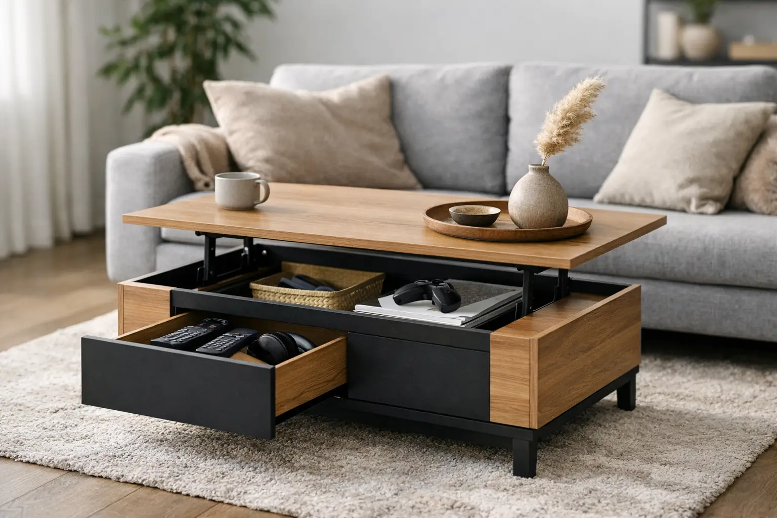 Couchtisch mit Stauraum fürs Wohnzimmer