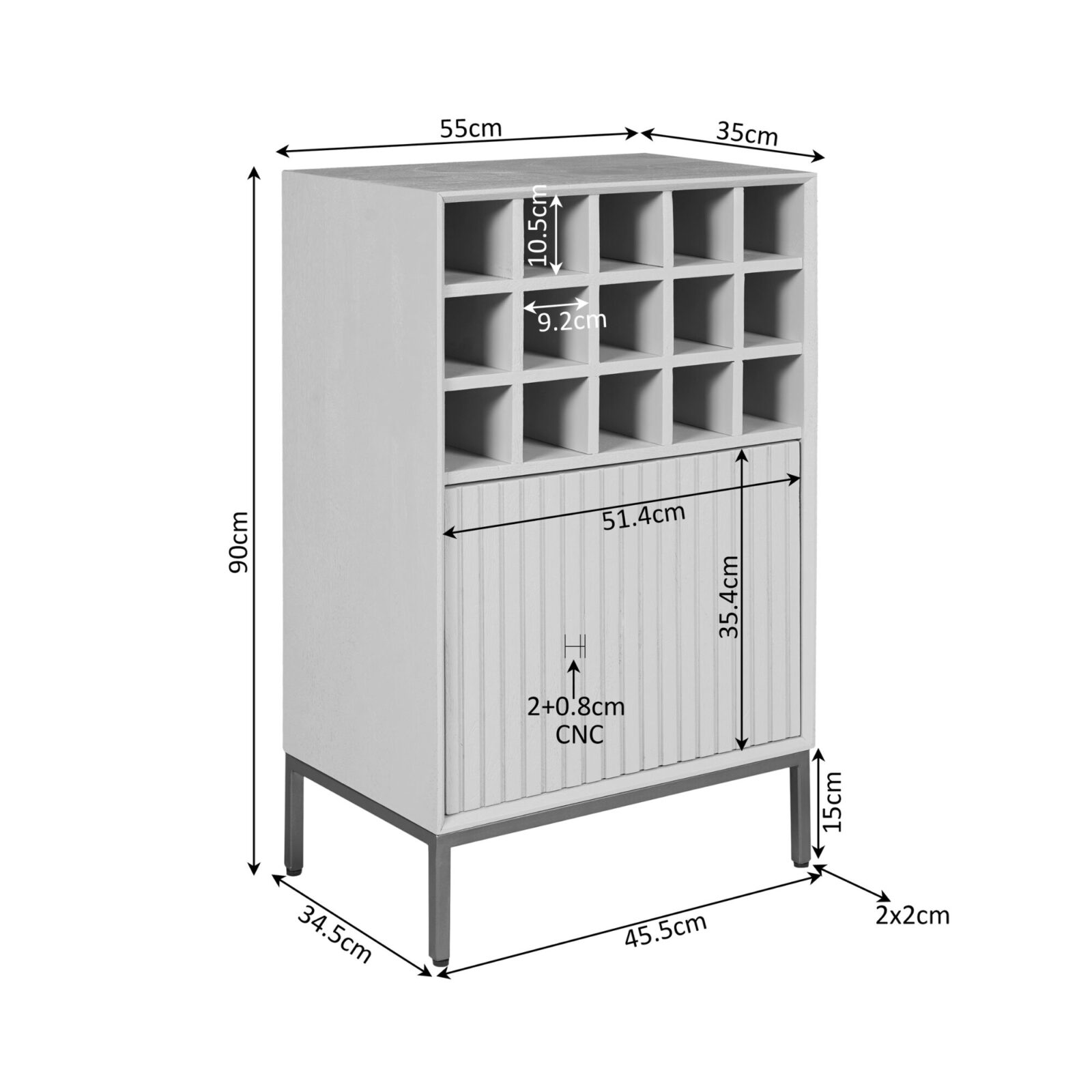 Weinschrank Madison Brown | 55 cm – Bild 5
