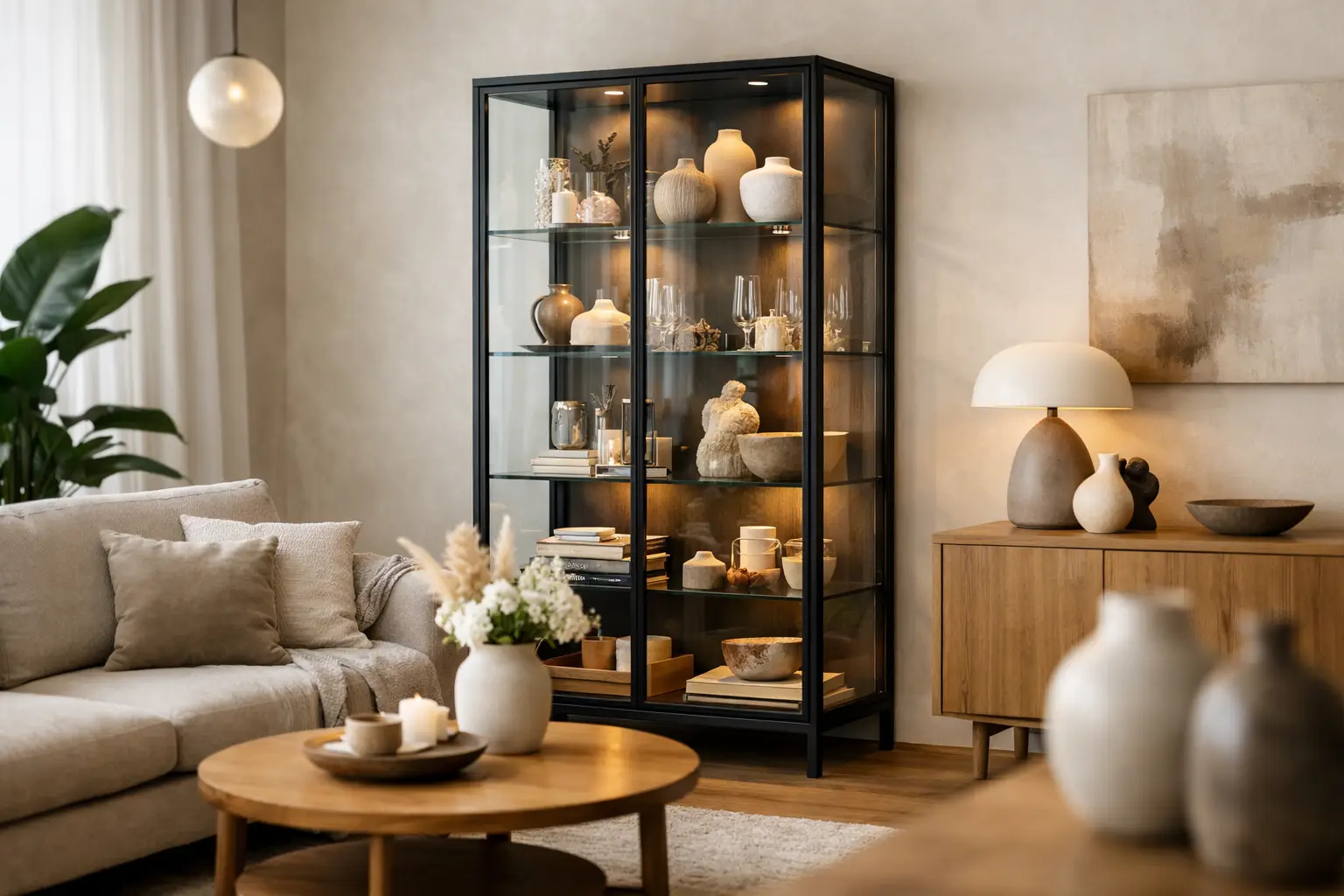 Vitrine im Wohnzimmer: Ideen modern umsetzen