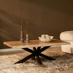 Baumstamm-Couchtisch Live Edge 120x60 cm